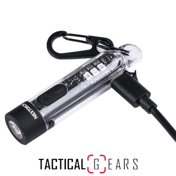 NEXTORCH K40 STROBE WIEDERAUFLADBARE LED LAMPE ALS SCHLÜSSELANHÄNGER VERSCHIEDENE LICHTQUELLEN BIS 700 LUMEN TRANSPARENT